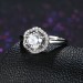 Round Cut White Sapphire Halo S925 Silver Engagement Rings
