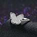 Round Cut White Sapphire Butterfly S925 Silver Promise Rings