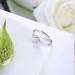 Round Cut White Sapphire S925 Silver Adjustable Size Engagement Rings
