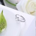 Round Cut White Sapphire Adjustable Size S925 Silver Engagement Rings