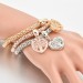 "Tree Of Life" Heart Edition Charm Bracelet Trio With Austrian Crystals