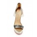 Women's Stiletto Heel Patent Leather Peep Toe Platform Sandals Shoes