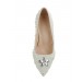 Women's Patent Leather Closed Toe Stiletto Heel With Pearl White Wedding Shoes