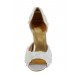 Women's Stiletto Heel Silk Peep Toe With Flower White Wedding Shoes