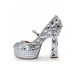 Women's Patent Leather Closed Toe Chunky Heel Platform With Rhinestone Platforms Shoes