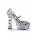 Women's Patent Leather Closed Toe Chunky Heel Platform With Rhinestone Platforms Shoes